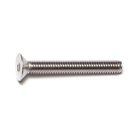 Midwest Fastener M4-0.70 Socket Head Cap Screw, Flat, Plain Stainless Steel, 30 mm Length, 5 PK 77037